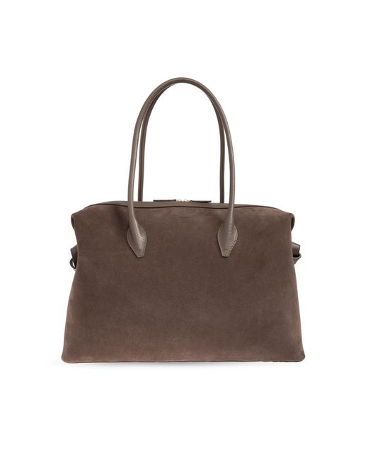 Yuzefi Brown Large Brioche Suede-Leather Duffle Bag