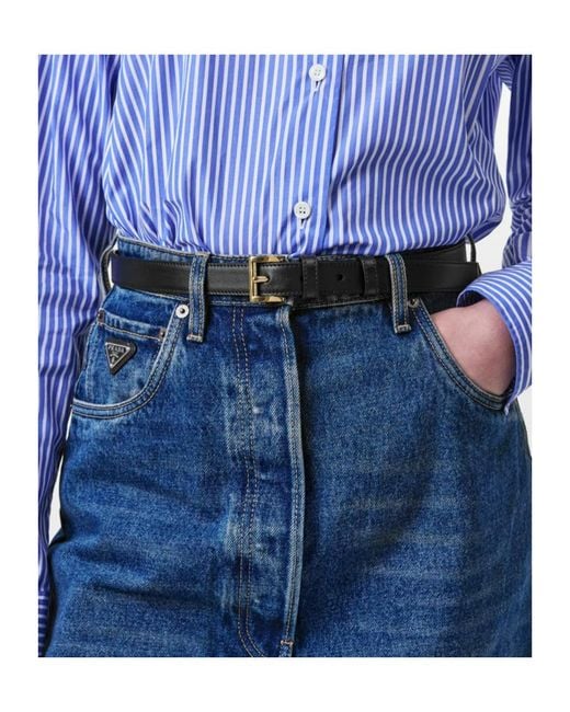 Prada White Logo Belt