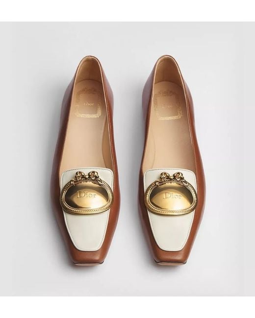 Dior Brown Medaillon Buckle Loafer