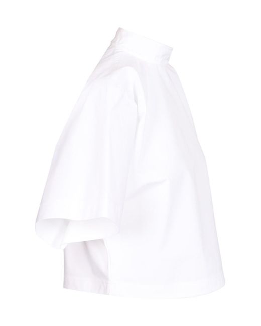 Alaïa White Alaïa Short Sleeve Cropped Top