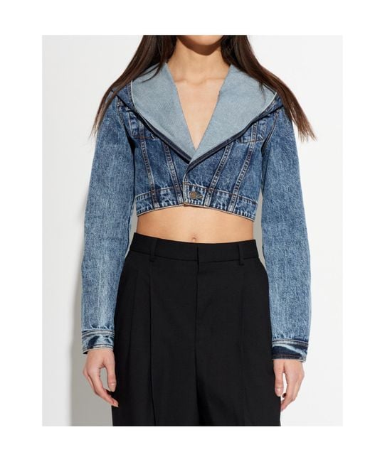 Alaïa Blue Alaïa Hooded Denim Jacket