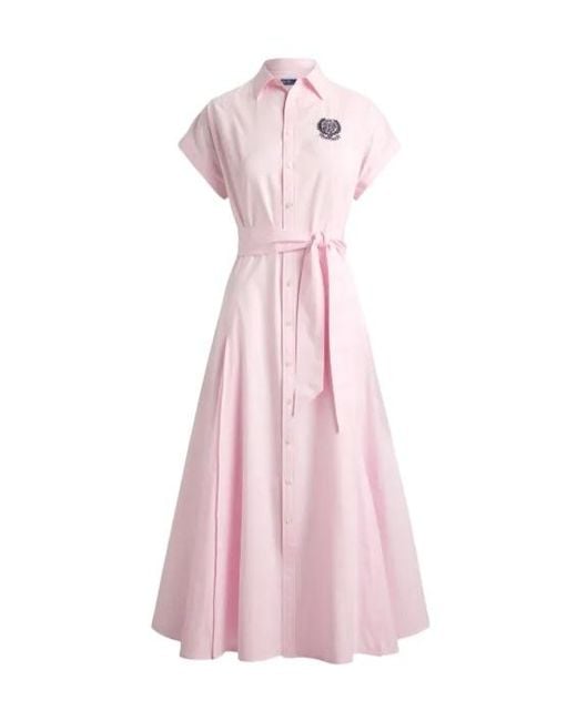 Polo Ralph Lauren Pink Striped A-Line Shirtdress