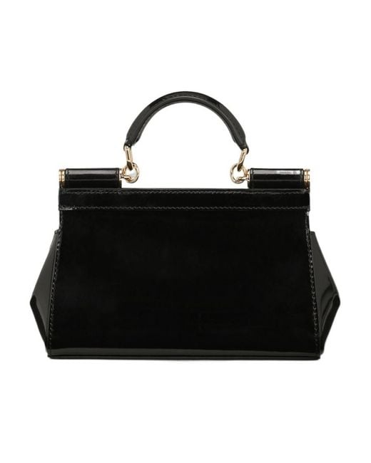 Dolce & Gabbana Black Sicily Foldover Crossbody Bag