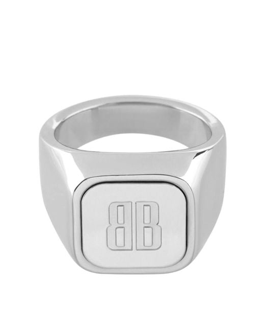 Balenciaga White Nano Signet Ring