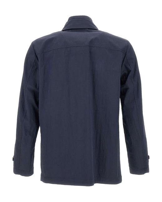 Fay Blue Buttoned Collar Jacket for men