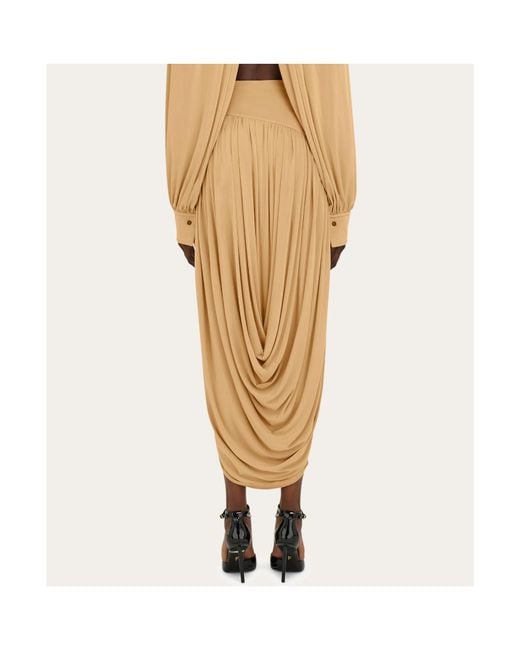 Ferragamo Natural Skirt With Basque Detail