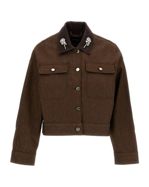 Simone Rocha Brown Long-Sleeved Casual Jacket