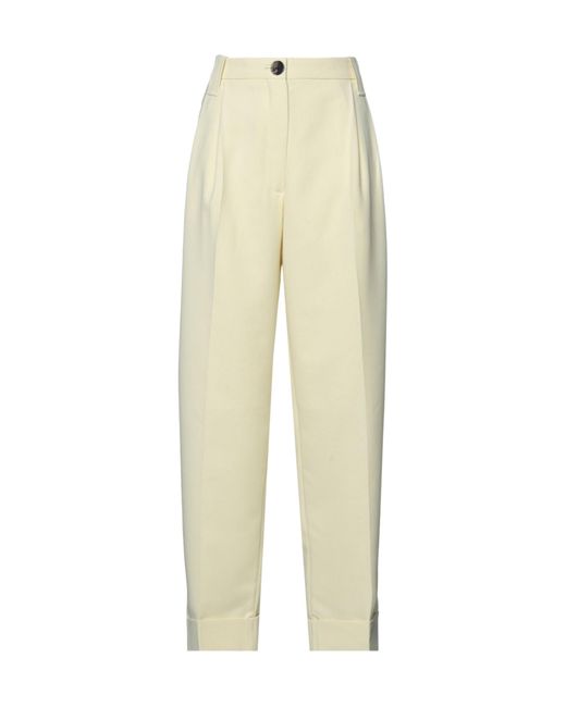 Ganni Natural Straight-Leg Casual Trousers