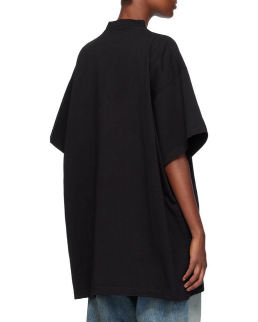 Balenciaga Black Flip Logo Printed Oversized T-Shirt for men