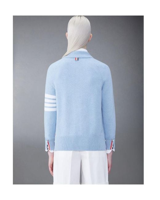 Thom Browne Blue Peter Pan-Collar Virgin-Wool Cardigan