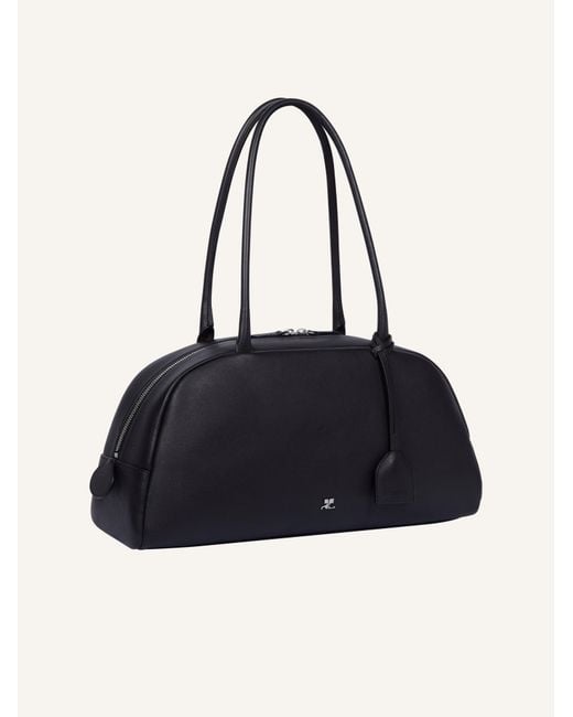 Courreges Black Courrèges Curved Zip Shoulder Bag