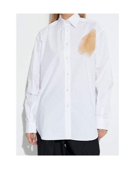 Moschino White Abstract-Print Shirt