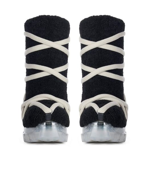 Rick Owens Black Lunar Tractor Calf-Length Boots