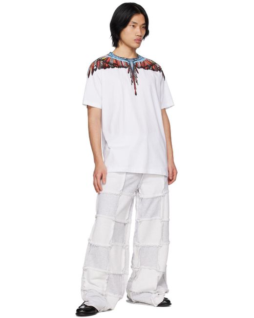 Marcelo Burlon White County Of Milan Wings Printed T-Shirt for men