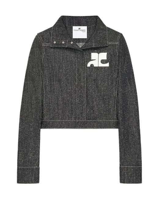 Courreges Black Courrèges Stand-Collar Denim Jacket