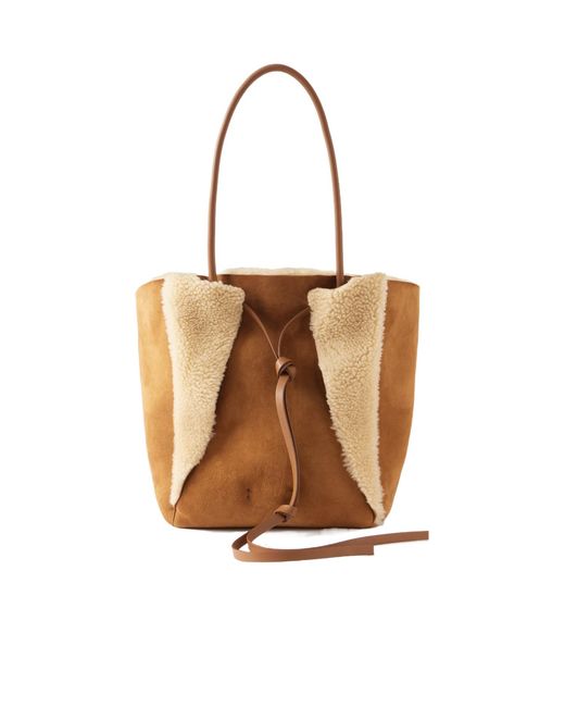 Gabriela Hearst Brown Marija Shearling Tote