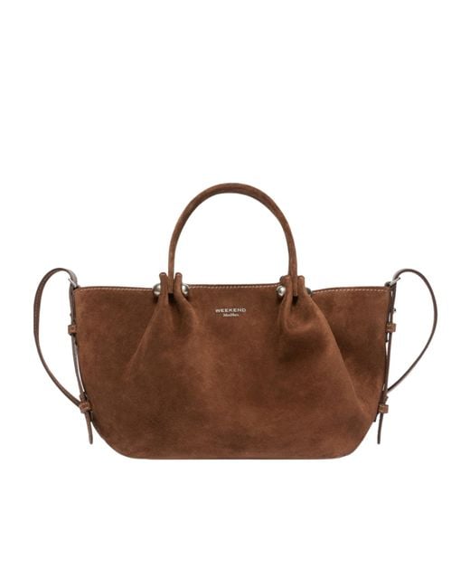 Weekend by Maxmara Brown Small Suede Tote Bag