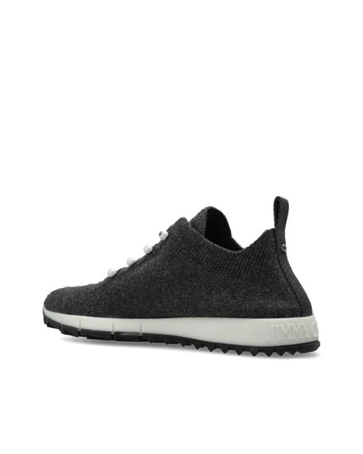 Jimmy Choo Black Veles Knit Low-Top Sneakers