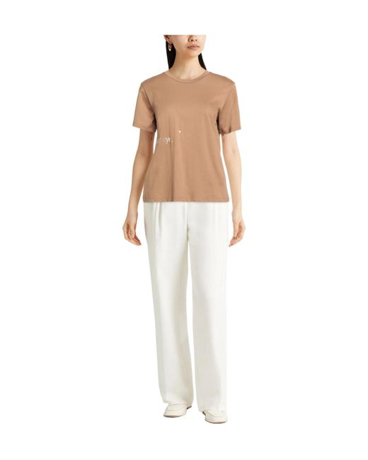 Max Mara Natural Solid Color T-Shirts