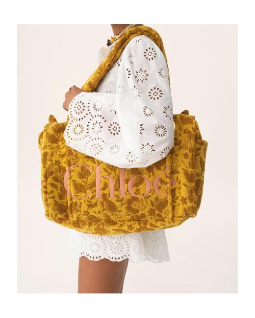Chloé Metallic Chloé Large Terry Plage Tote Bag