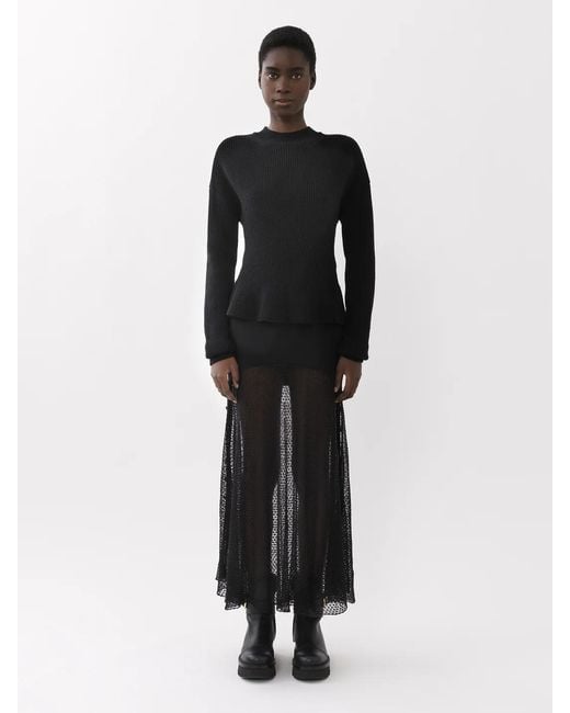 Chloé Black Chloé Peplum Knitted Jumper