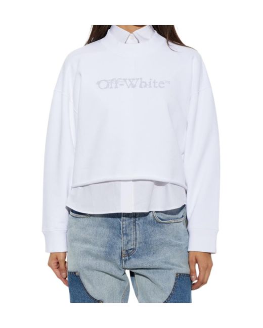 Off-White c/o Virgil Abloh White Cropped Sweatshirt