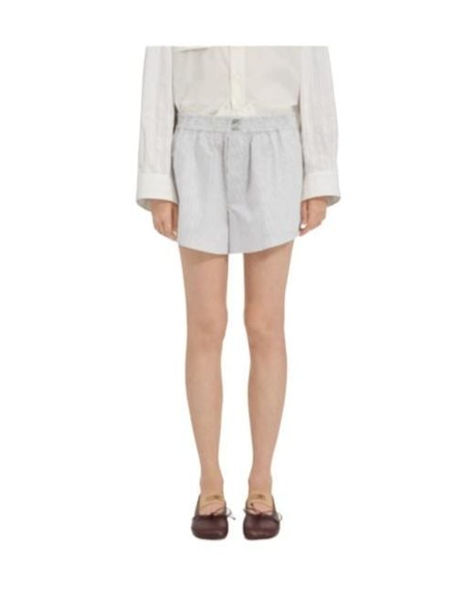 MM6 by Maison Margiela White Poplin Shorts