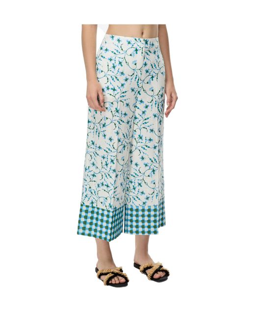 iBlues Blue Wide-Leg Casual Pants