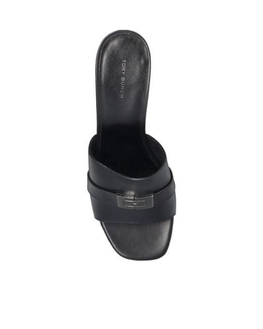 Tory Burch Black Leelee Leather Sandals