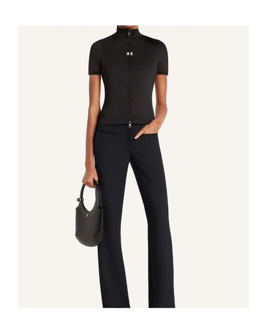 Courreges Black Courrèges Interlock Zipped Top