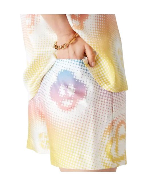 Casablanca Blue Halftone Logo Print Shorts