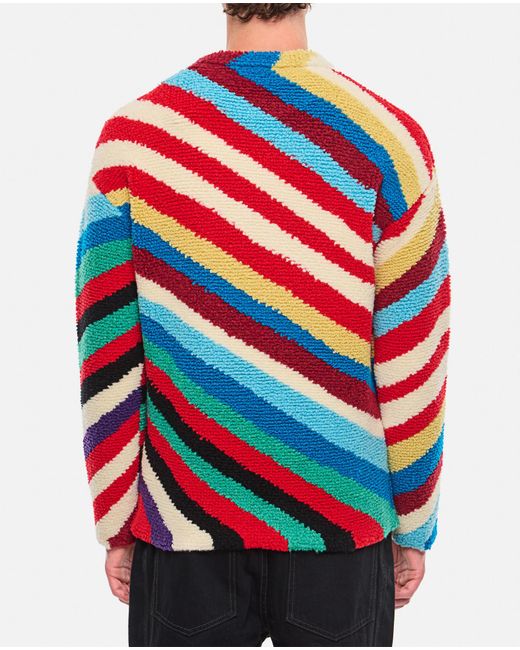 Bottega Veneta Red Striped Crewneck Jumper for men