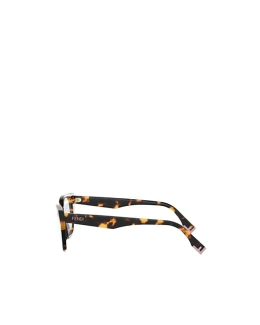 Fendi White Eyewear Butterfly Frame Glasses