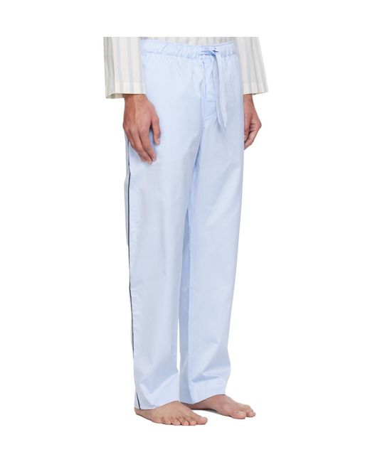 Tekla Blue Drawstring Pajama Pants for men