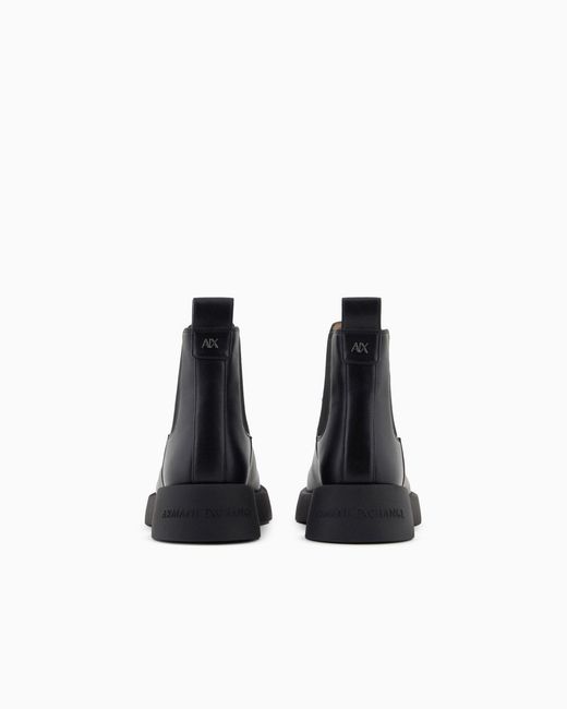 ARMANI EXCHANGE Black Chelsea Boots