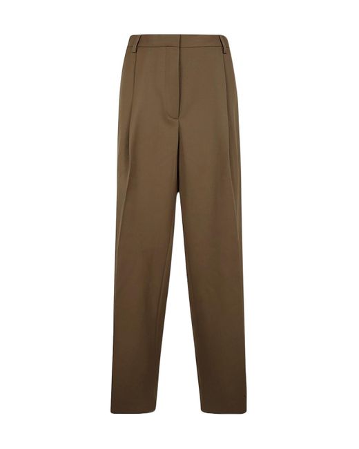 Dries Van Noten Brown Belt-Loop Casual Pants