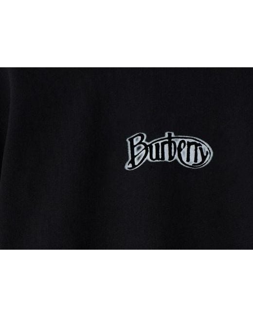 Burberry Black Logo Printed Crewneck Sweatshirt for men