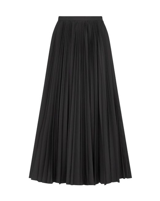 Dior Black Mid-Length Pleated Skirt