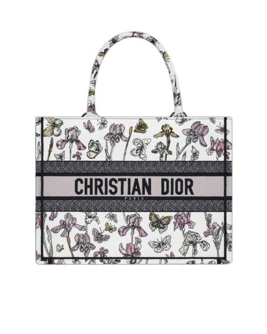 Dior White Medium Book Tote