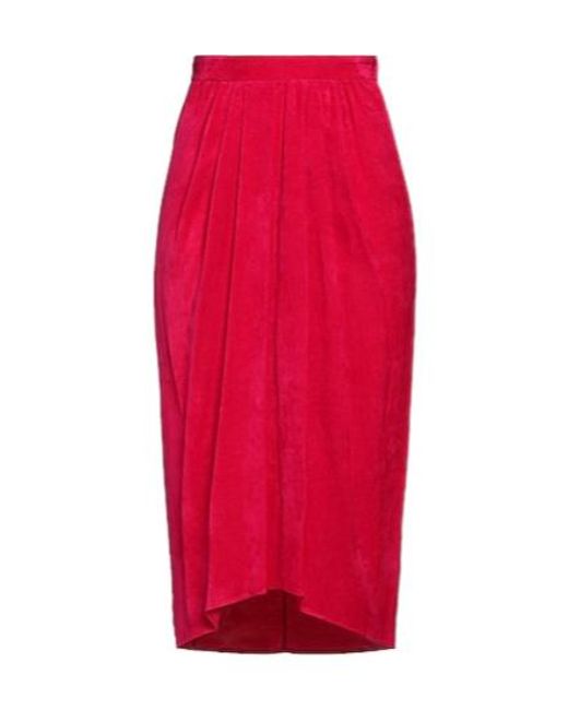 Isabel Marant Red Pleated Midi Skirt