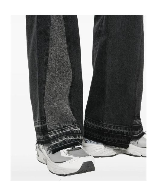 GALLERY DEPT. Black Twisted Wide Leg Jeans for men