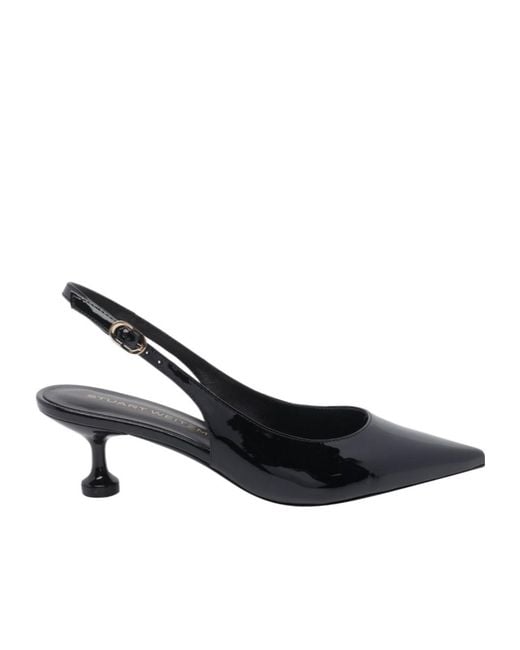 Stuart Weitzman Black Stuartini 50 Slingback Pumps