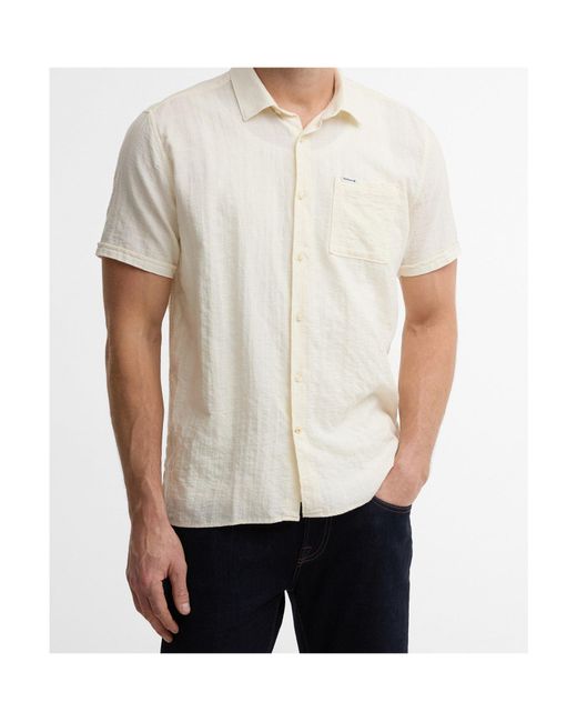Barbour White Short-Sleeved Button-Up Shirt for men