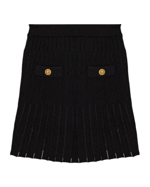Balmain Black Pocket Skirt