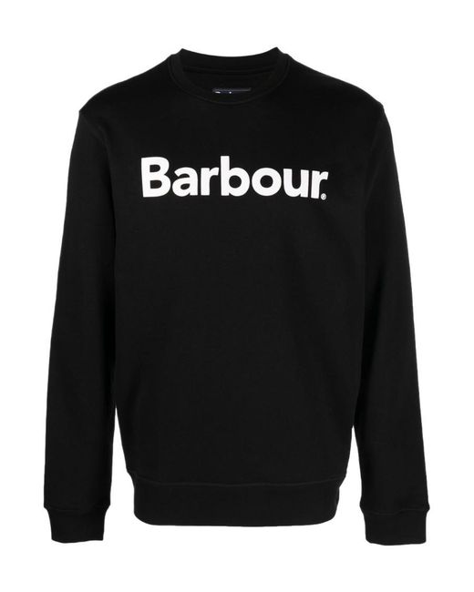 Barbour Black Logo-Print Detail Knit Jumper for men
