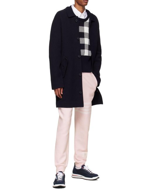 Thom Browne Pink Ottoman Rib 4-Bar Stripe Track Pants for men