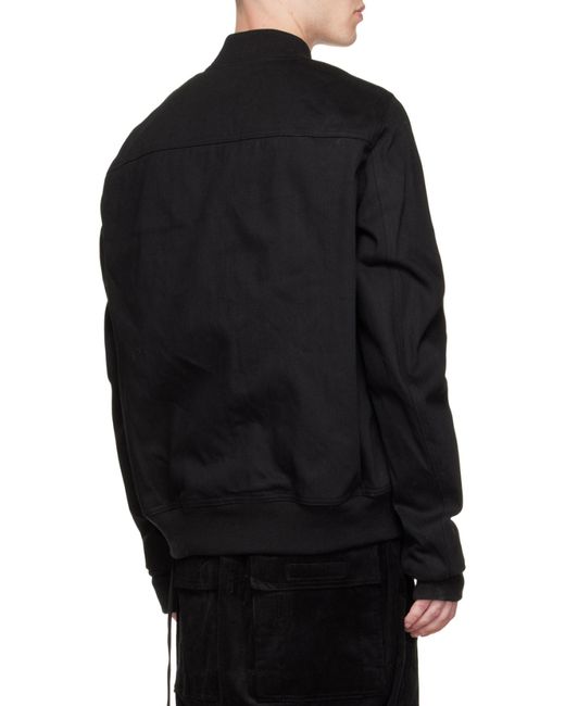 Rick Owens Black Logo Zipper Baseball Jacket for men