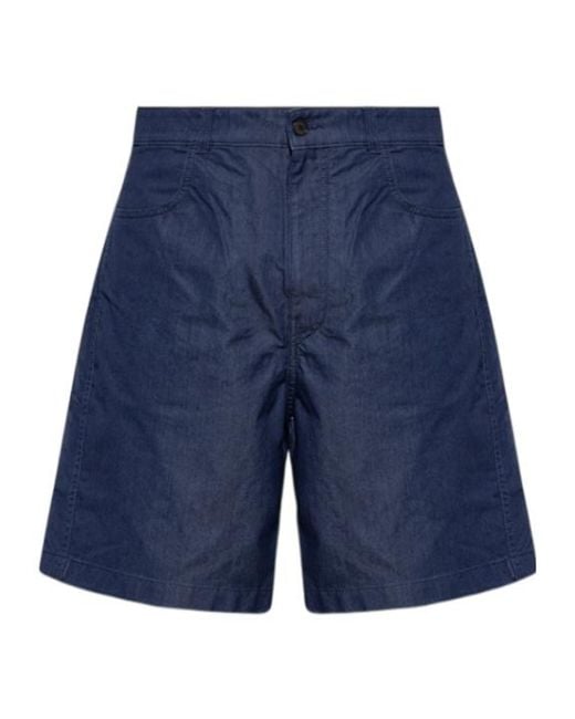 Givenchy Blue Paris Logo Printed Above The Knee Shorts for men