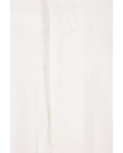 Brunello Cucinelli White Pleated Pants for men