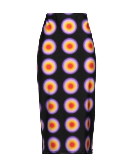 Sportmax Black Multi-Color Stretch Skirt